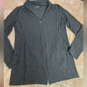 Eileen Fisher Lightweight Cozy Viscose Stretch Knit Zip Sweater Cardigan small